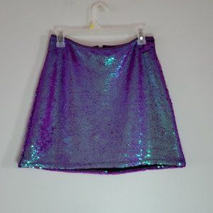 Blue & Purple Sequin Mini Skirt